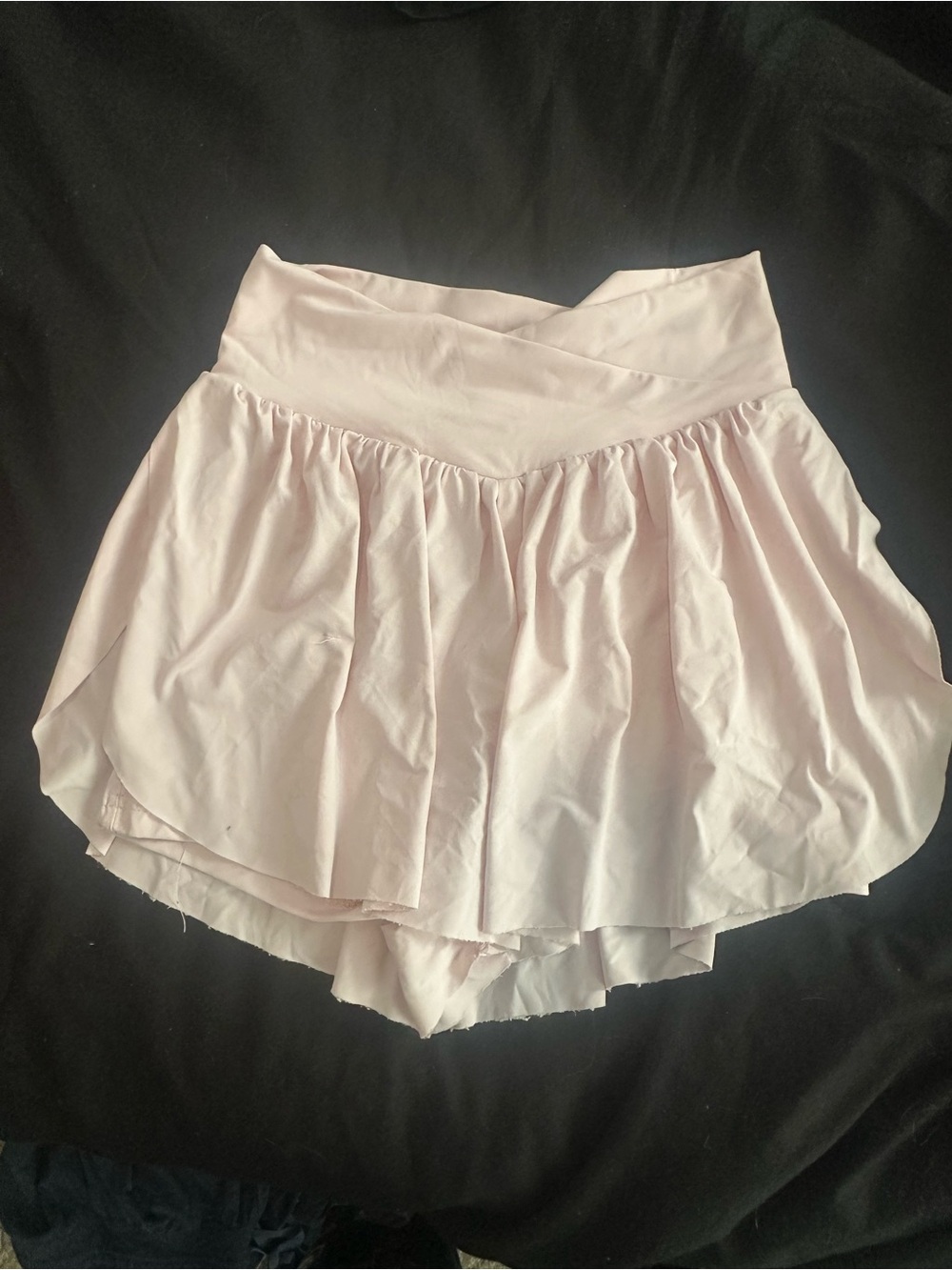 Girls' Light Pink Layered Skort with Flared Hem